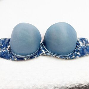 BUY 1 GET 1 FREE Leonisa 36 b blue floral strapless bra